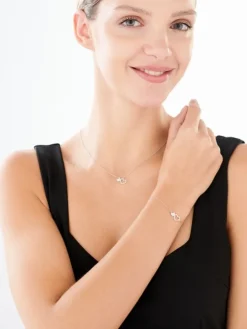 Naszyjnik srebrny z cyrkoniami - serca