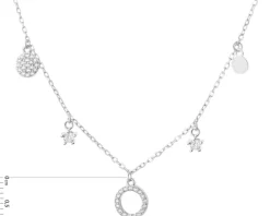 Naszyjnik srebrny z cyrkoniami - koła