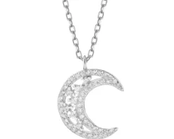 Naszyjnik srebrny z cyrkoniami - Księżyc