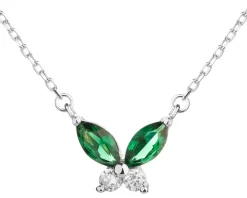 Naszyjnik srebrny z cyrkoniami - motyl