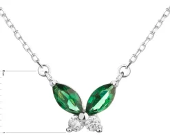 Naszyjnik srebrny z cyrkoniami - motyl