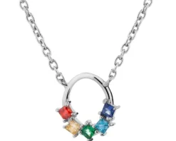 Naszyjnik srebrny z cyrkoniami - koło