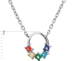 Naszyjnik srebrny z cyrkoniami - koło