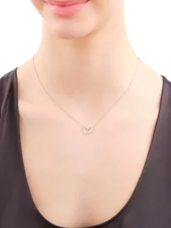 Naszyjnik srebrny z cyrkoniami - serce