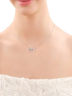 Naszyjnik srebrny z cyrkoniami - Księżyc