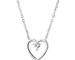 Naszyjnik srebrny z cyrkoniami - serce