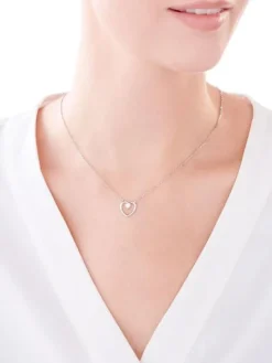 Naszyjnik srebrny z cyrkoniami - serce