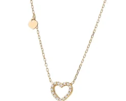 Naszyjnik srebrny z cyrkoniami - serca