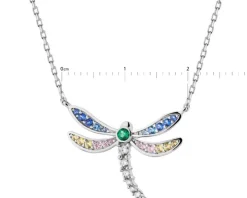 Naszyjnik srebrny z cyrkoniami - ważka