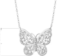 Naszyjnik srebrny z cyrkoniami - motyl