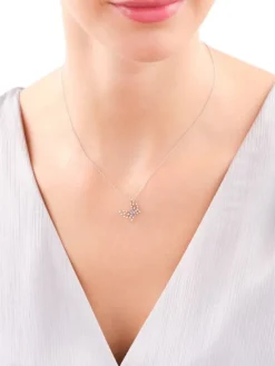 Naszyjnik srebrny z cyrkoniami - motyl