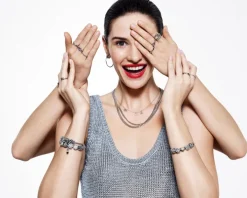 Naszyjnik srebrny z cyrkoniami - podkowa, koniczyna