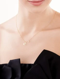 Naszyjnik srebrny z cyrkonią - serca, łapka