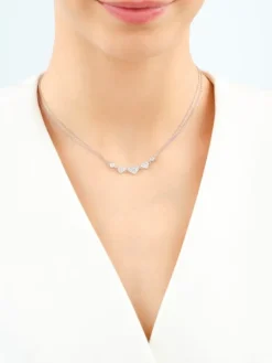 Naszyjnik srebrny z cyrkoniami - serca