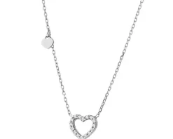 Naszyjnik srebrny z cyrkoniami - serca