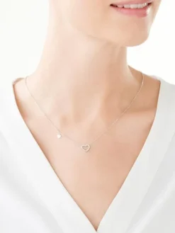 Naszyjnik srebrny z cyrkoniami - serca