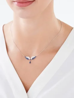 Naszyjnik srebrny z cyrkoniami - skrzydła