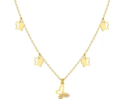 Naszyjnik srebrny z cyrkoniami - motyle