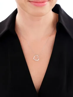 Naszyjnik srebrny z cyrkonią - serce