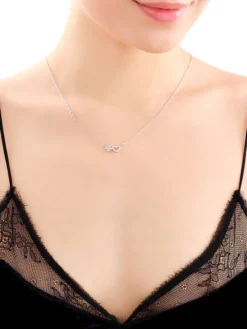 Naszyjnik srebrny z cyrkoniami - serce, koniczyna, nieskończoność