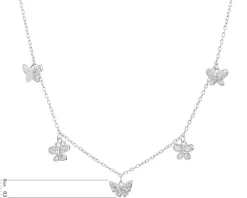 Naszyjnik srebrny z cyrkoniami - motyle