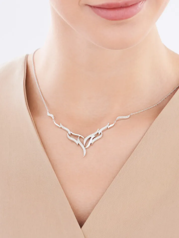 Naszyjnik srebrny z cyrkoniami