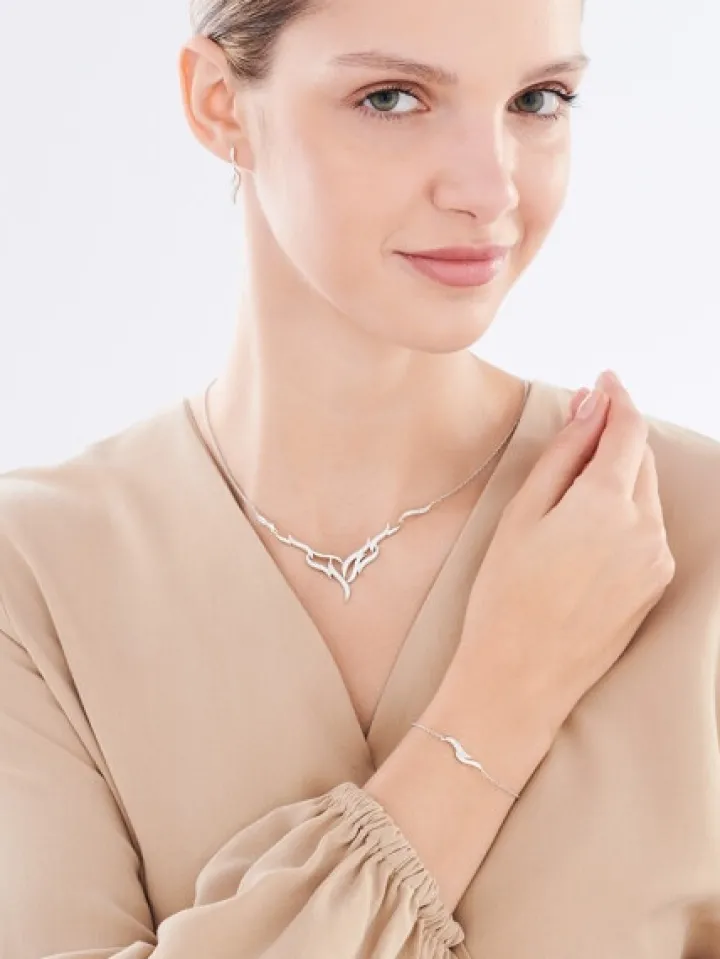 Naszyjnik srebrny z cyrkoniami