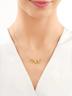 Naszyjnik srebrny z cyrkoniami - koła