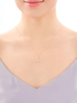 Naszyjnik srebrny z cyrkoniami - Księżyc, gwiazda