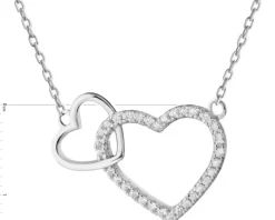 Naszyjnik srebrny z cyrkoniami - serca
