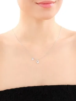 Naszyjnik srebrny z cyrkoniami - łapki