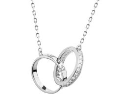 Naszyjnik srebrny z cyrkoniami - koła