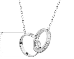 Naszyjnik srebrny z cyrkoniami - koła