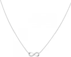 Naszyjnik srebrny z cyrkoniami - nieskończoność