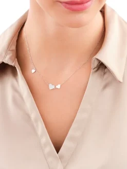 Naszyjnik srebrny z cyrkoniami - serca