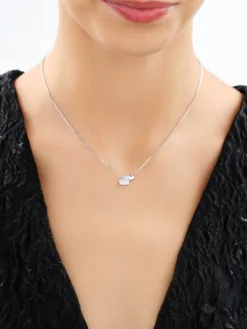 Naszyjnik srebrny z cyrkoniami - serca