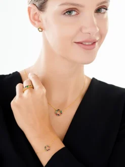 Naszyjnik srebrny z cyrkoniami  - koło