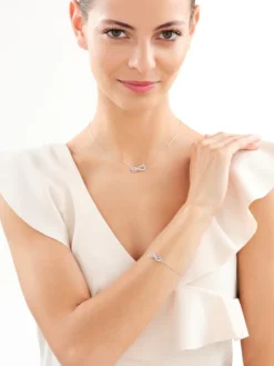 Naszyjnik srebrny z cyrkoniami - nieskończoność