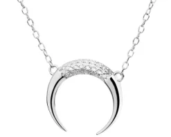 Naszyjnik srebrny z cyrkoniami - Księżyc