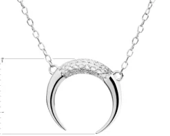 Naszyjnik srebrny z cyrkoniami - Księżyc