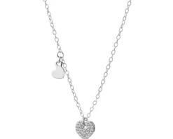 Naszyjnik srebrny z cyrkoniami - serca
