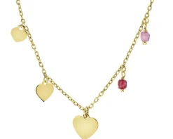 Naszyjnik srebrny z cyrkoniami - serca