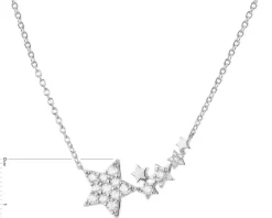 Naszyjnik srebrny z cyrkoniami - gwiazdy
