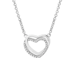 Naszyjnik srebrny z cyrkoniami - serca