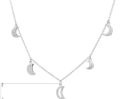 Naszyjnik srebrny z cyrkoniami - Księżyce