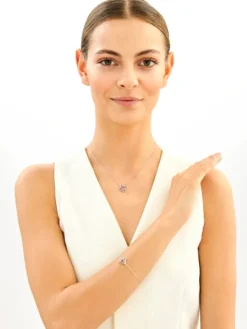 Naszyjnik srebrny z cyrkoniami - serca