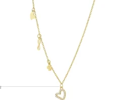 Naszyjnik srebrny z cyrkoniami - serce, nieskończoność, koniczyna