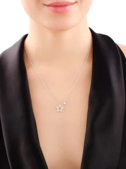 Naszyjnik srebrny z cyrkoniami - gwiazdki