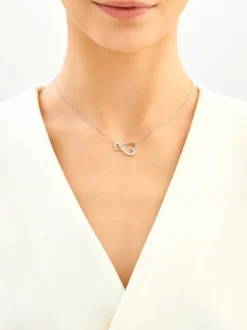 Naszyjnik srebrny z cyrkoniami - serca