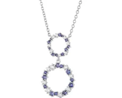 Naszyjnik srebrny z cyrkoniami - koła